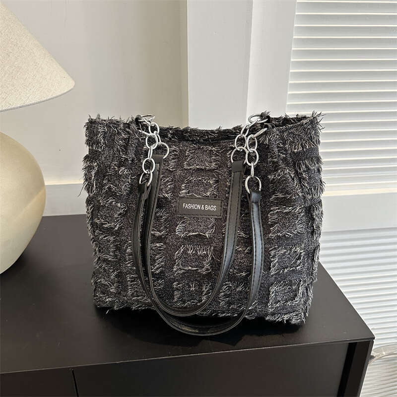 New Women's Japanese Plaid Tote Shoulder Casual Simple Mommy Outdoor Bag Canvas Handbag B3