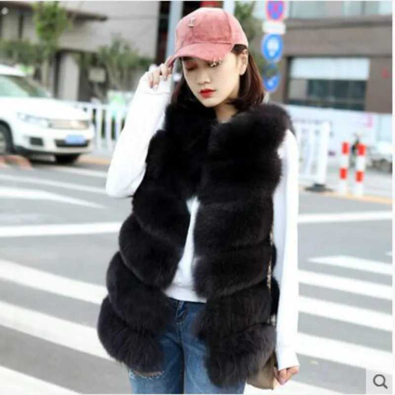 2022 New Womens High imitation Fur Vest Fashion Fur Jackets Casual Style Overcoat Women Fur OuterwearXJ241206