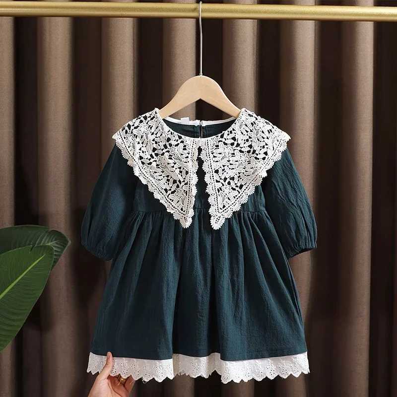 1-6Y Baby Girl Christmas Dress Fashion Autumn Dress Lace Princess Sle Dress Comfortable Fabric Outgoing Par Wear ClothingXJ241206