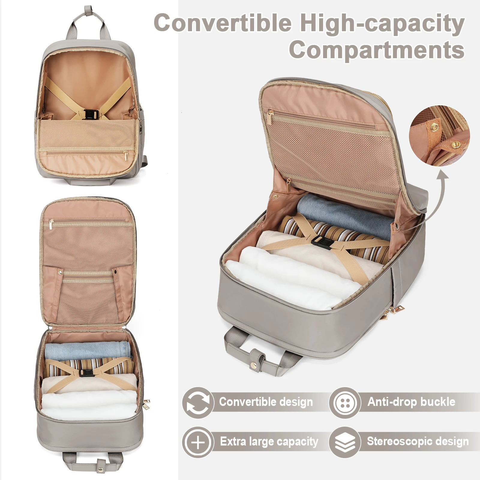 Backpack for Women Large Capacity College Laptop Backpacks Work Elegant Handbags Men Flight Cabin Travel Backpack 241206