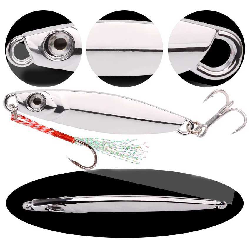 1Pcs Spoon Metal VIB 3D Eyes Jigs Fishing Lure 7g 10g 15g 20g 30g 40g Ectroplated Silver Fishing Lues Hard Bait Mackerel BassXJ241128