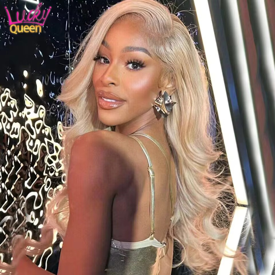 13X6 Frontal Pre Plucked 13X4 Transparent Lace Front Ash Blonde Body Wave 5X5 Human Hair Wig For Women