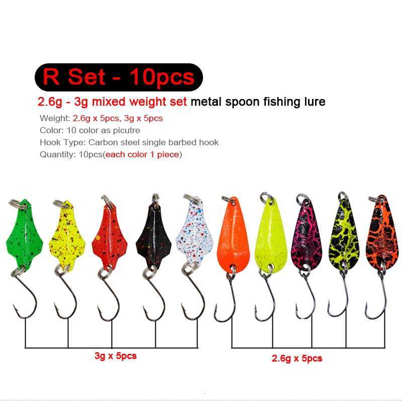 7/9/10Pcs Trout Bait 2.5g/2.6g/3g/3.2g/3.5g/5g Metal Spoon Fishing Lure Wobbr Casting Jigging Tack Accories Pesca ChubXJ241128