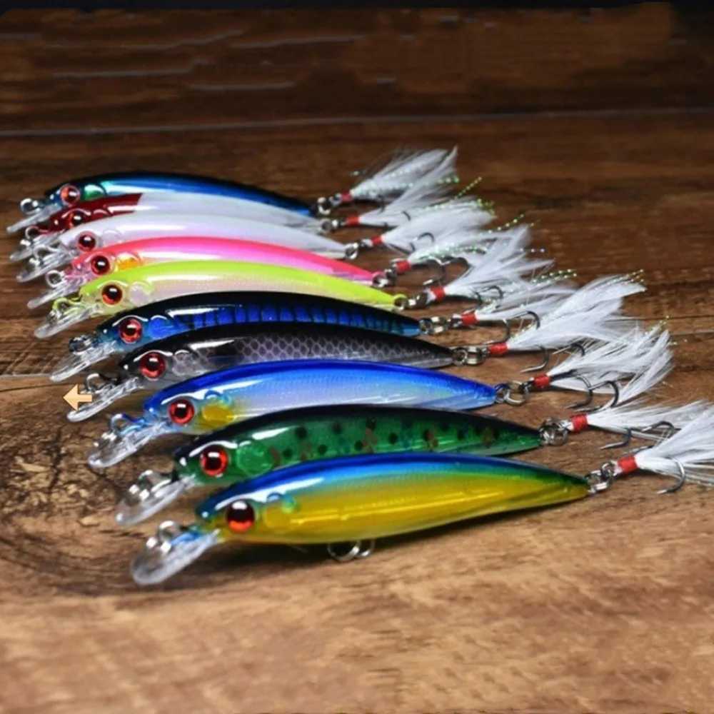 1Pcs Hard Plastic Crankbait Sinking Fishing Lure 7.2g 9cm Minnow Artificial Bait 3D Eyes Trolling Tack For Bass Pike CarpXJ241128
