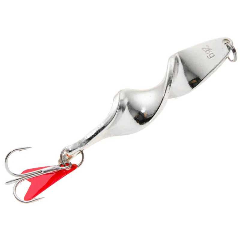 1PCS Gold Silver 10g 14g 21g 28g Rotating Metal Spinner Spoon Fishing Lure Baits For Trout Pike Pesca Fish Treb Hook TackXJ241128