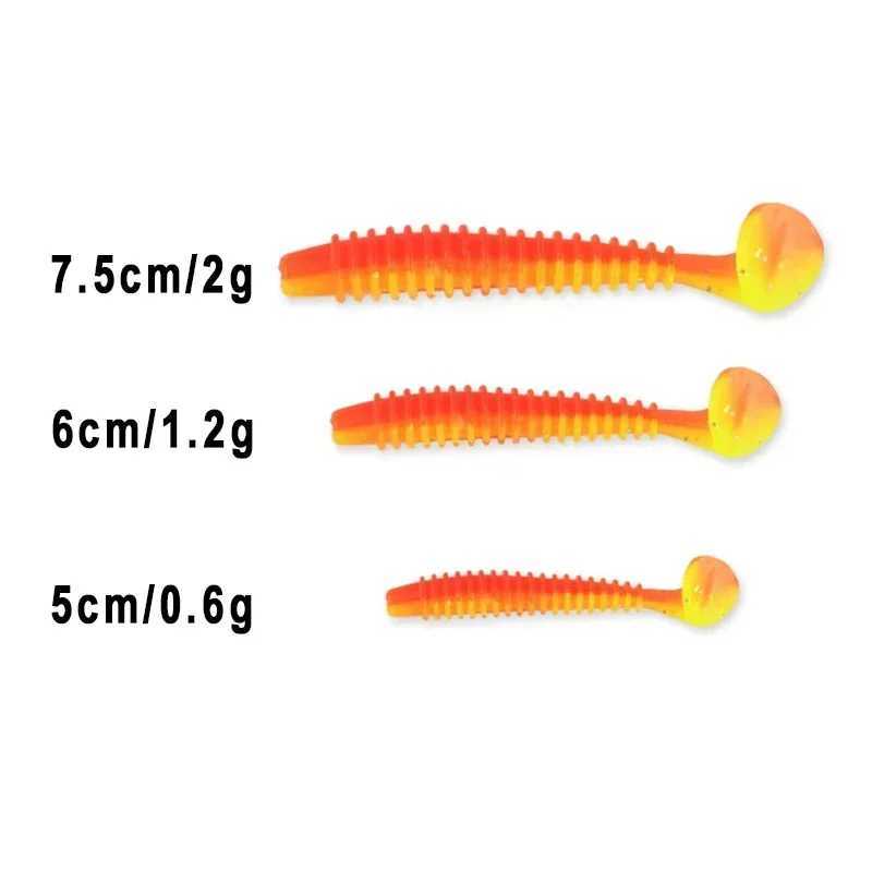 10pcs/Lot Soft Lures Silicone Worms Baits 4.5cm 6cm 7cm Jigging Wobbrs Fishing Lures Artificial Swimbaits For Bass Carp TackXJ241128