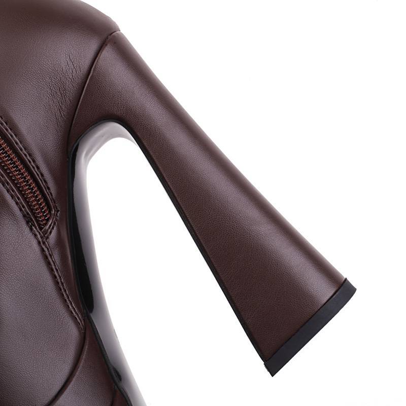 REAVE CAT Ladies Boots 15Cm Shaft Stretchy Pointed Toe High Heel 6 Inch Platform 5Cm Big Size 46 Party