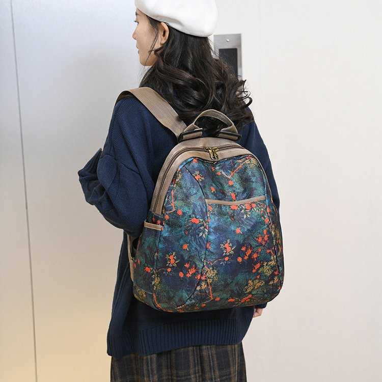 Shell backpack, ethnic style fashionable casual women's backpack, lightweight and durable, large capacity commuting travel backpack 241215