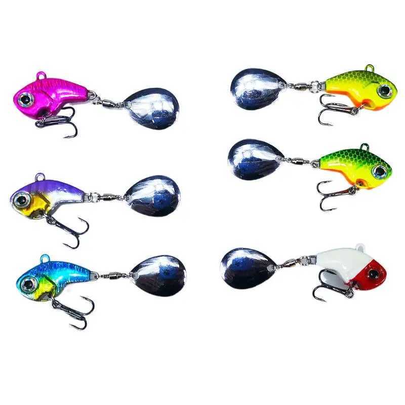 ZE Winter Fishing Lures Artificial Hard Baits Spinner Spoon Lure Wobb Rotating Metal Vib Vibration Bait 7g 10g 14g 21gXJ241128