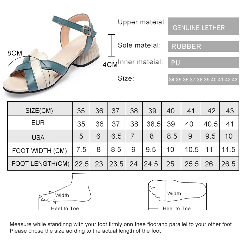 AIYUQI Sandals Women Genuine Leather Summer Women Sandals Rome Colorblock Open Toe Large Size 41 42 43 Sandals Women