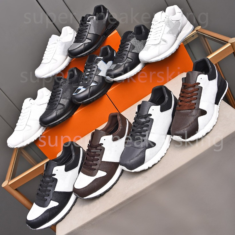 Designer Shoes Men Trainer RUN AWAY Sneakers Calfskin Platform Sneaker Outdoor Running Trainers Splicing Styling Shoes size 38-45