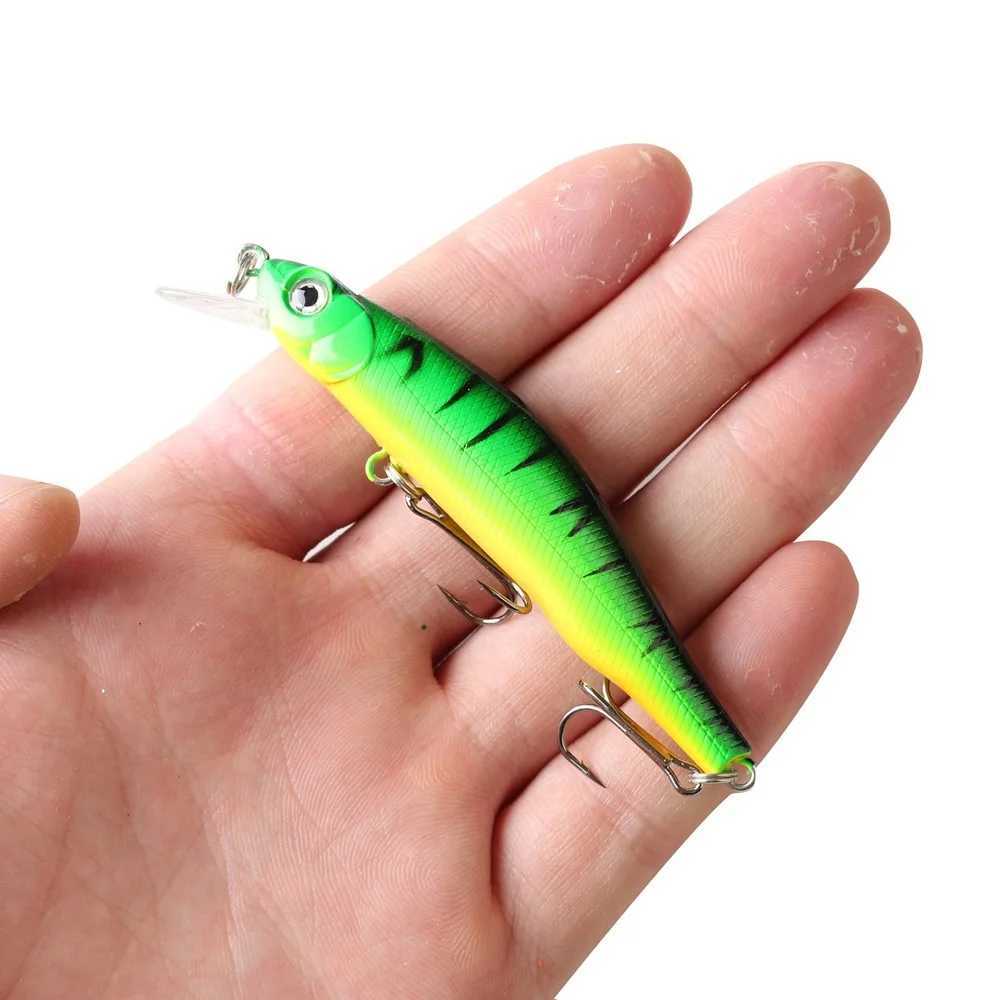 1Pcs Minnow Fishing Lures 9cm 8.2g Crankbait Wobbrs Perch 3D Eyes Artificial Hard Bait Pike Carp Bass Sinking Swimbait PescaXJ241128