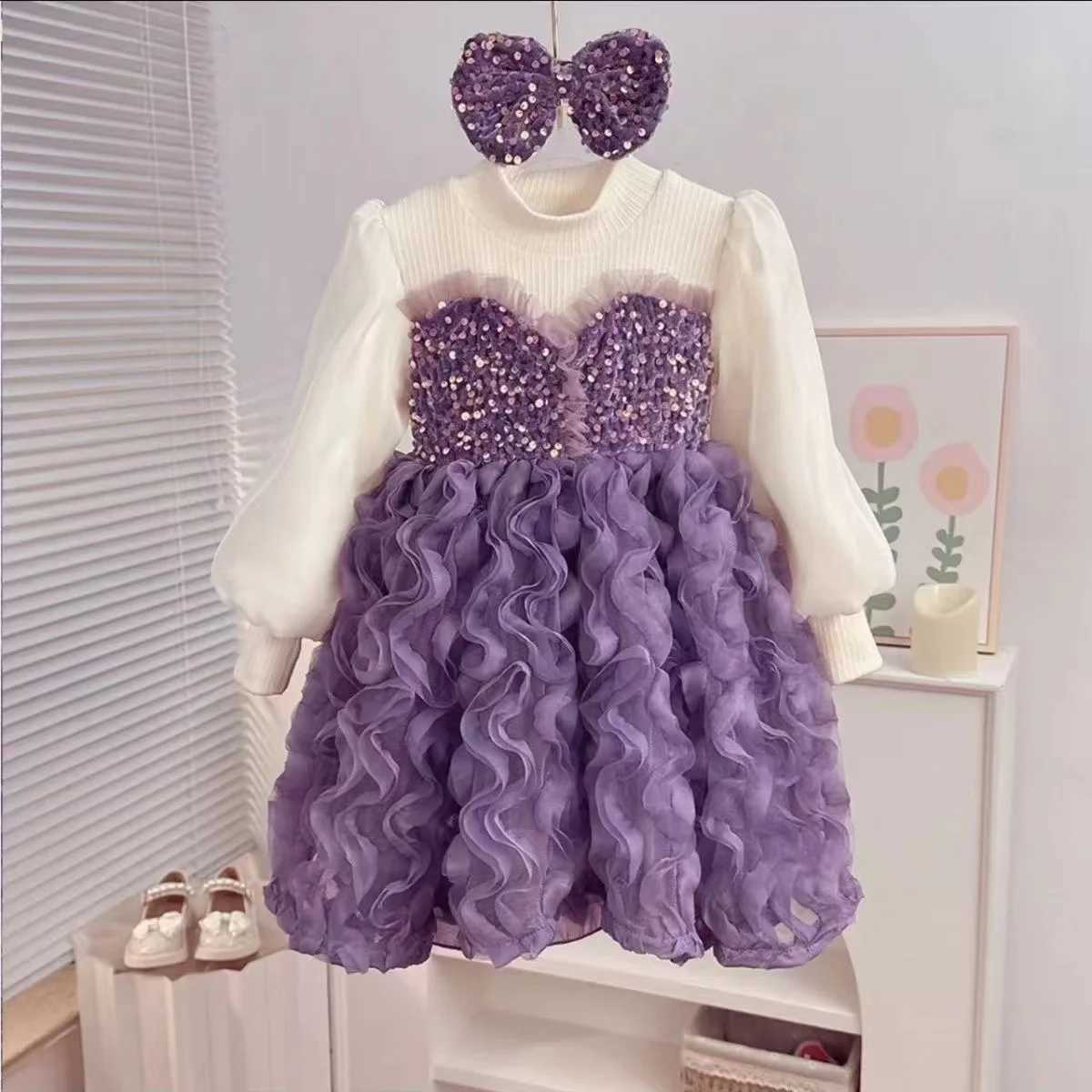 Kids Dress for Fashion Girls Knitted Winter Casual Long Sleeve Clothes Red Christmas Par Set Girl New Year CostumeXJ241206