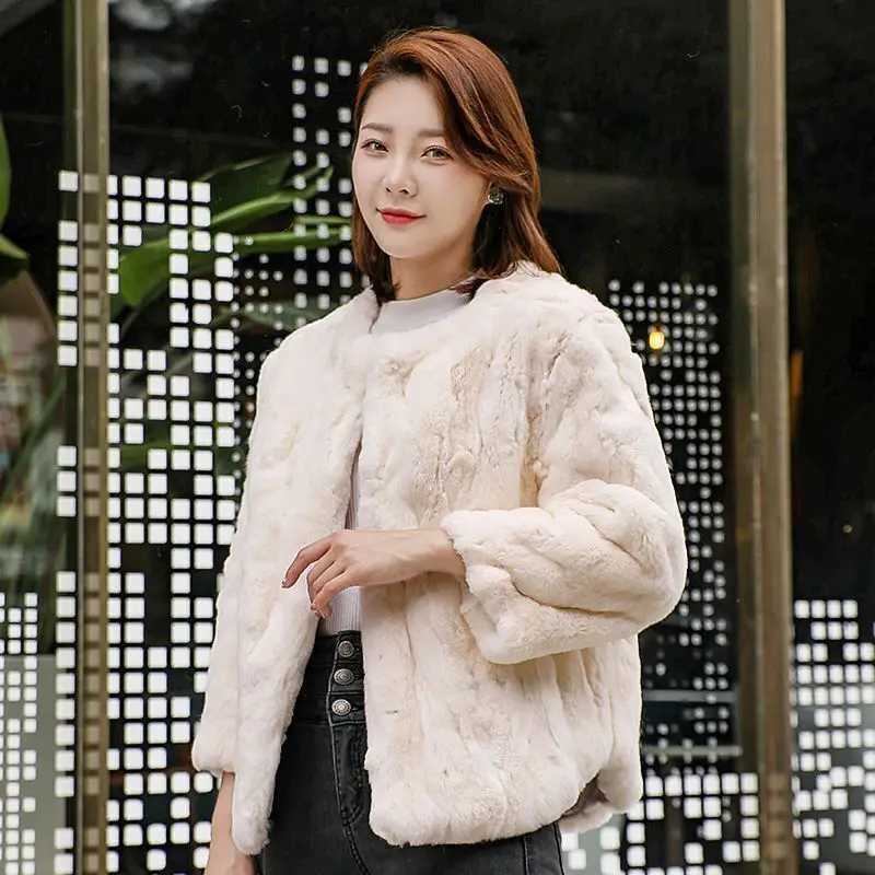Real Rabbit Fur Coat Women Winter Jacket Short Loose Size Thick Warm Fluffy Coat Wamen Fashion Clothes Large SizeXJ241206
