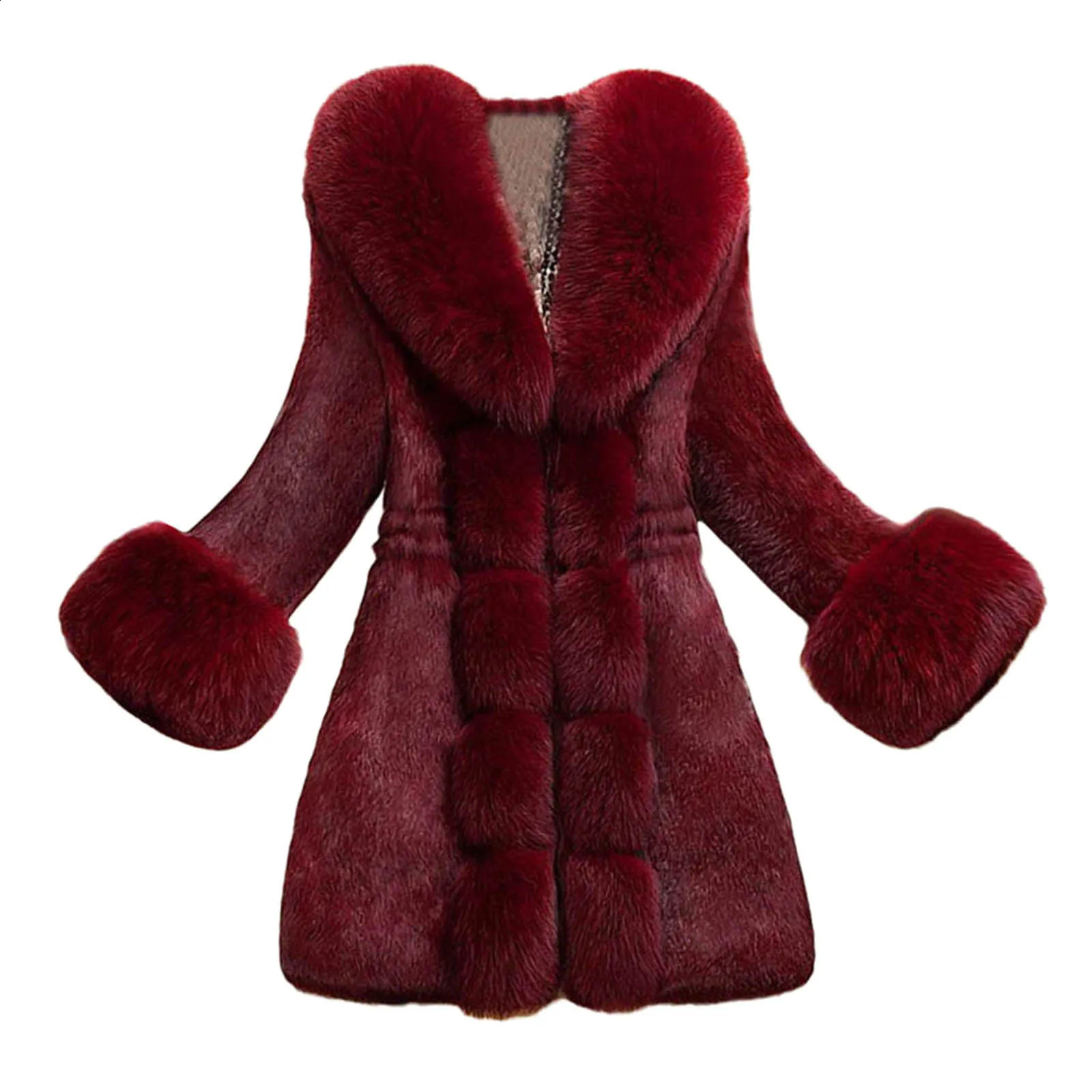 WomenS Winter Jacket Outerwear Lady Coat Warm Long Sleeve Solid Outwear Plush Casaco Inverno Feminino 241205