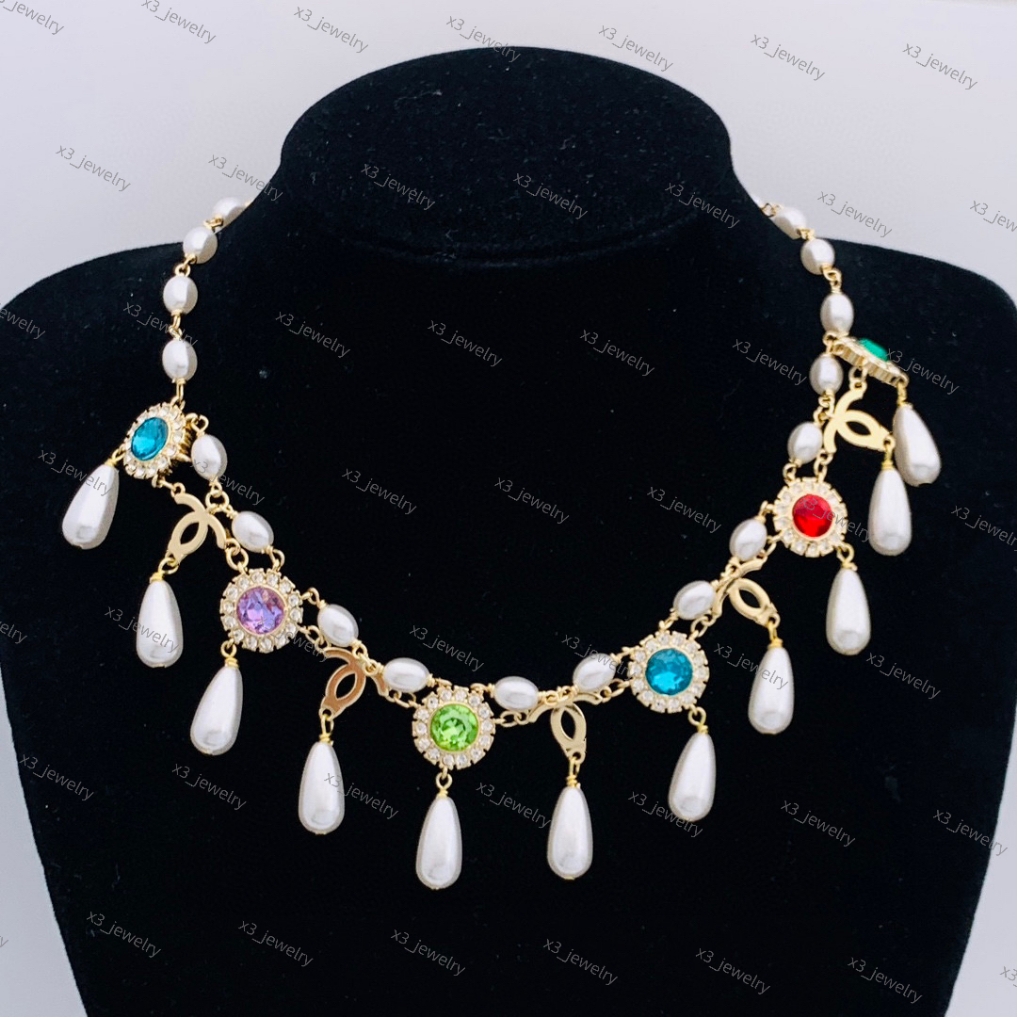 Designer letter necklace pendant, Valentine's Day Christmas gift for women, high-quality classic luxury jewelry, pearl sweater long necklace