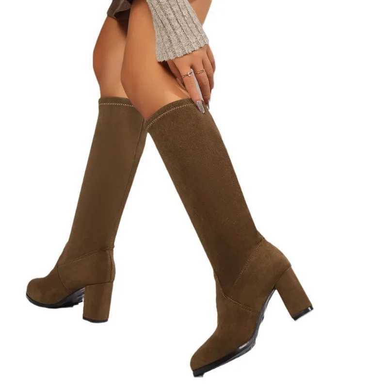 High Quality Winter warm high heels high elasticity knee high boots suitable for Wenfei boots T241206