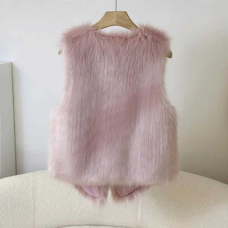 Winter Faux Fur Coat for Women Autumn and Winter New Korean Gentle and Youthful Style Reducing Age Fur Vest Slimming EffectXJ241206