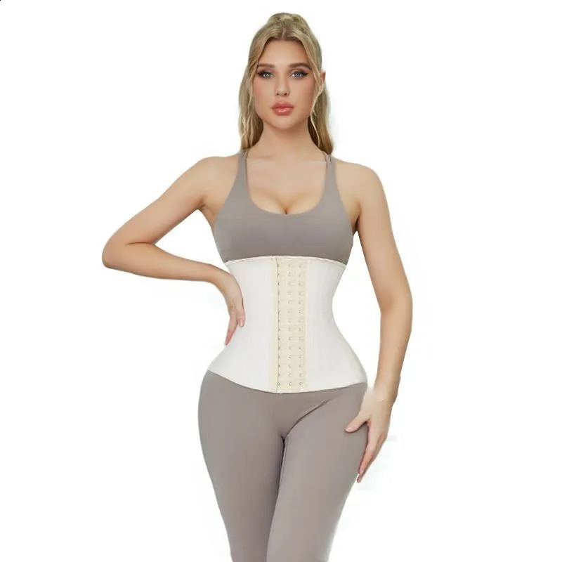 30cm latex waist trainer 25 steel frame womens binding device and shape tight corset modeling with body shape Colombian girl weight loss 241206