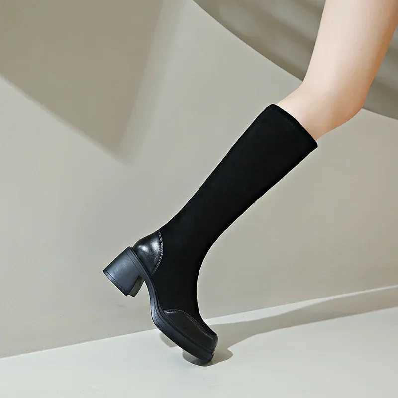 High Quality Womens Shoes S New Slip Wens Boots Winter Round Head Solid K Warm Platform Waterproof Fi High Boots T241206