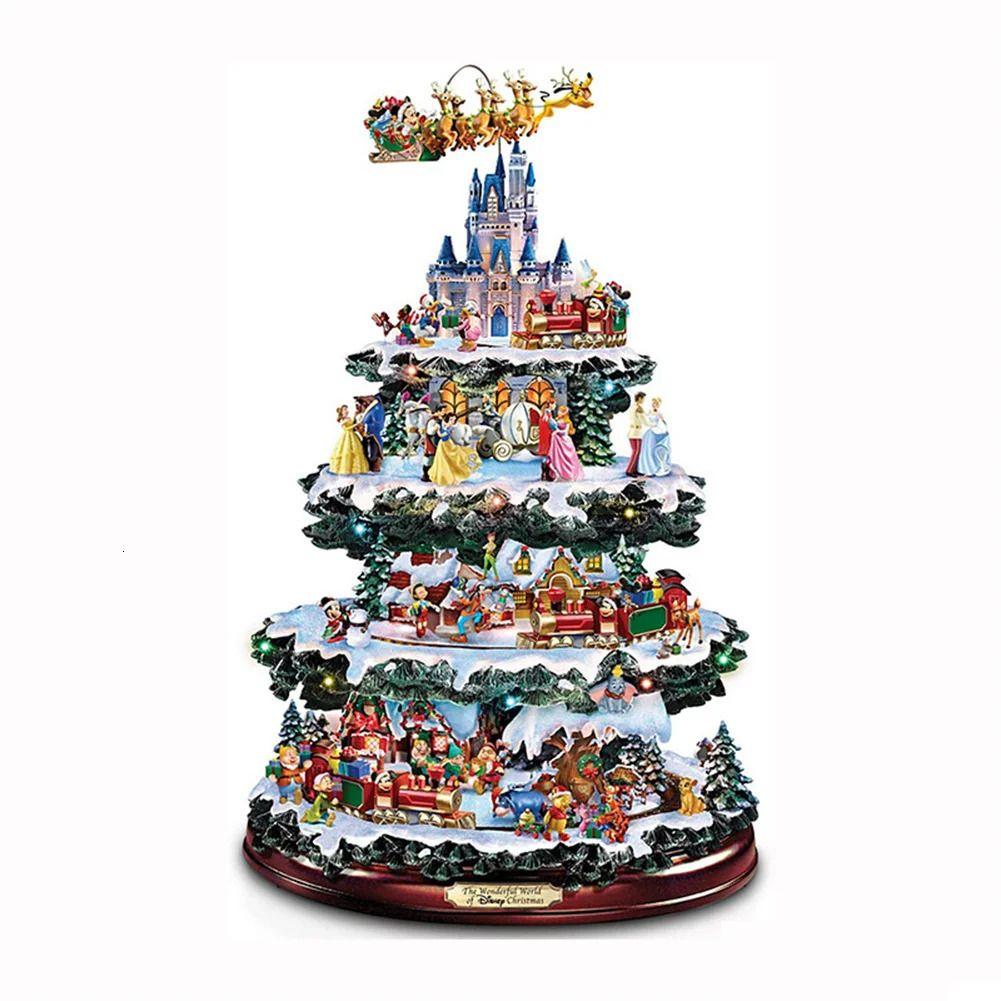 Christmas window stickers Favors Event Christmas Tree Rotating Sculpture Train Decorations Paste Window Stickers Winter Room Home Decor free shipping