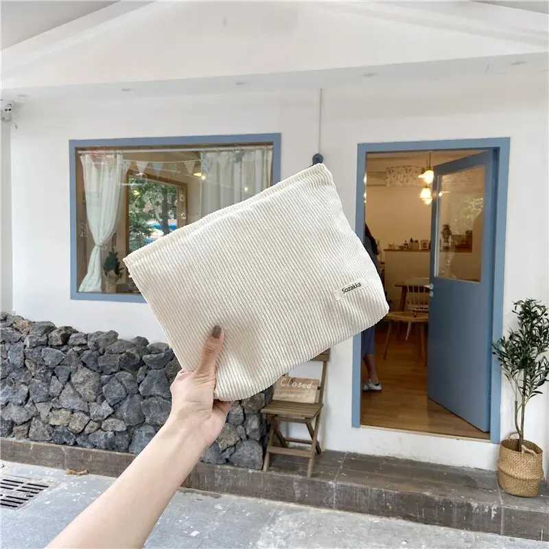 Corduroy Travel Cosmetic Bag Portable Makeup Storage Bag Purses Women Large Capacity Zipper Make Up Organizer Storage CluhXJ241206