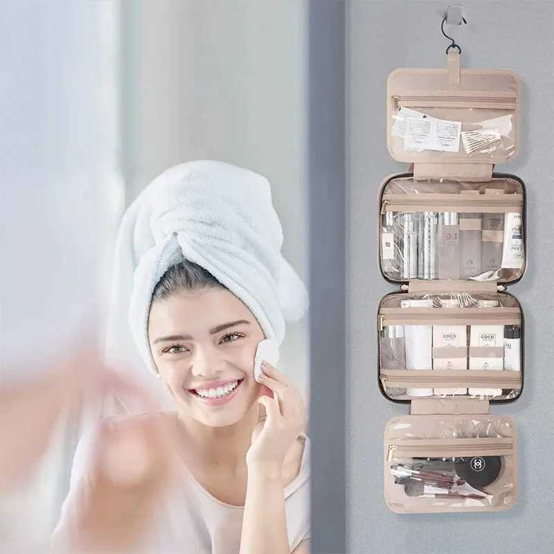 Waterproof Toiletry Bag Handheld Cosmetic Storage Toiletry Set Travel Organizer Bag With Hooks For Men And WomenXJ241206