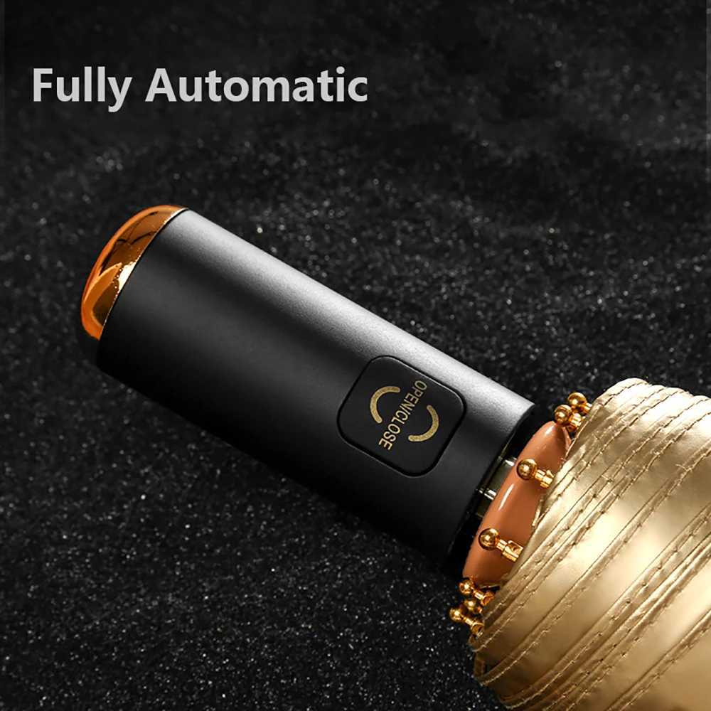 New Arrival Luxury Gold Authentic Umbrella Portable Triple Fold Umbrella Womens UV Protective Umbrella 10K Double Layer Umbrella Z241206