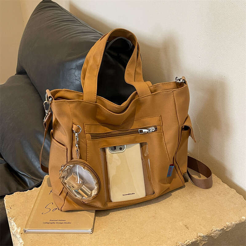 New Large Capacity Transparent For Women's Summer Canvas Crossbody Handheld Commuter Tote Bag Fashion Quality Classic B3