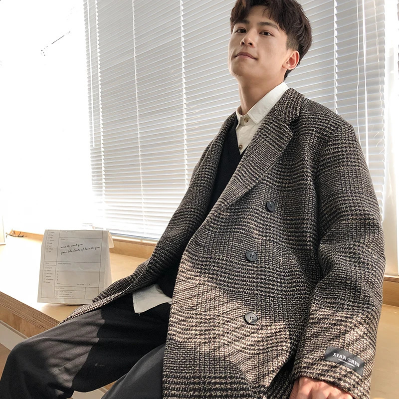 Winter Mens Long Coat Hound Stone Warm Wool Mens Long Coat Winter Mens Long Coat Korean Clothing Review 241204