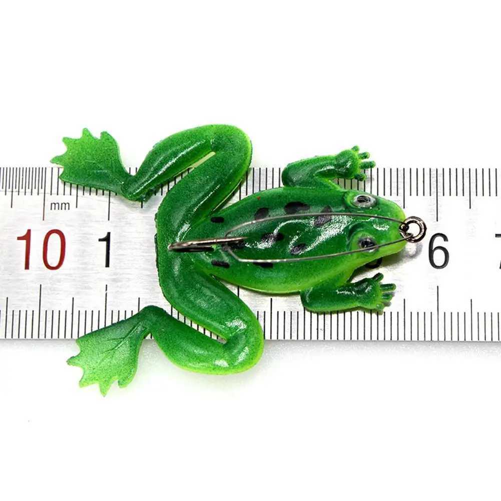 1pc Soft Lures 3D Eyes Artificial Silicone Frog Bait With Hook For Catfish Perch Bass Pike Fishing TackXJ241128