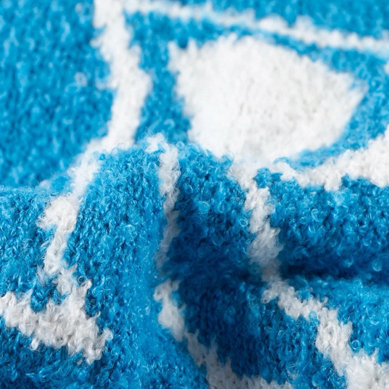 American Style Big R Sweater Winter Intensification Fluffy Sense Advanced Male Female Couple Crew Neck Multicolour Pullover 241205