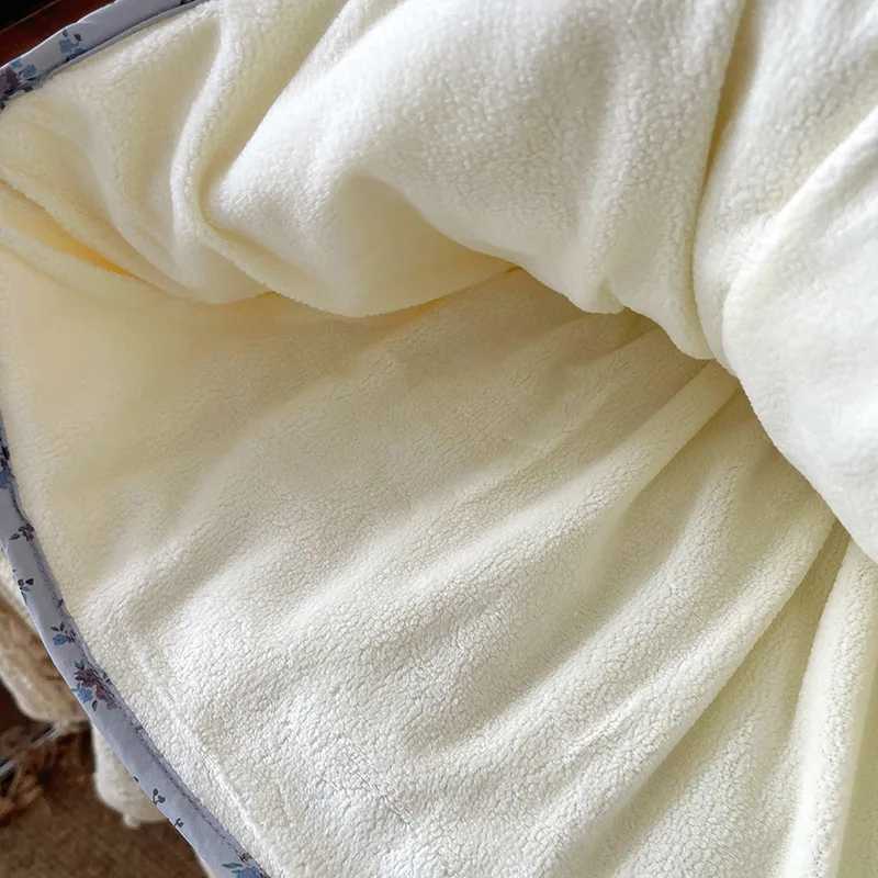 Winter Children Girls 2PCS Clothes Set Cotton Padded Floral Patchwork Dress Solid Knitted Bottom Sweaters Suit Baby Girl OutfitsXJ241206