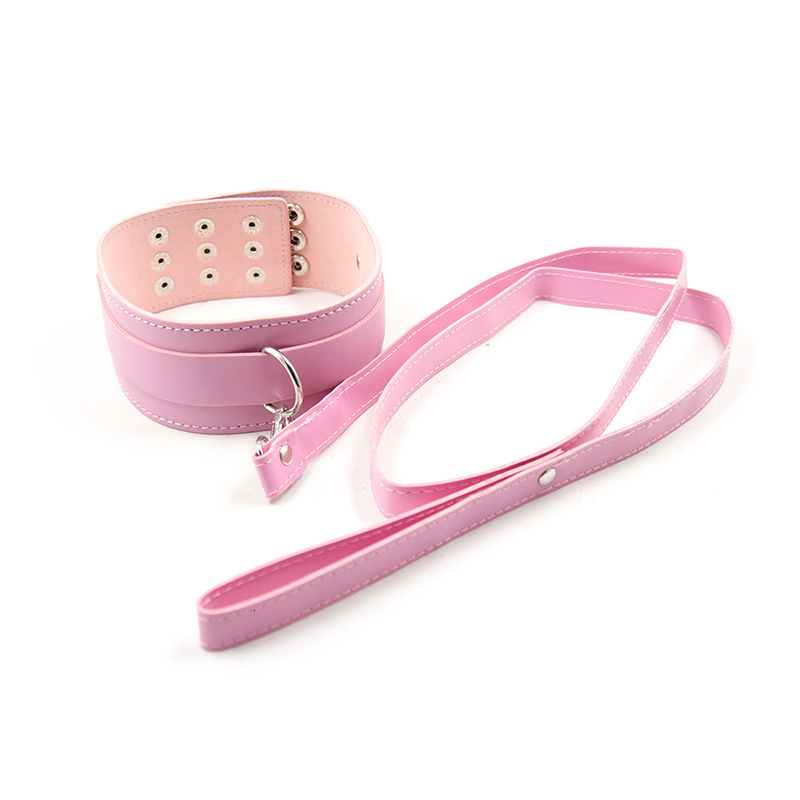 Cross border foreign trade export SM sex toys leather neck covers couple bundling toy neck covers with leather traction chains