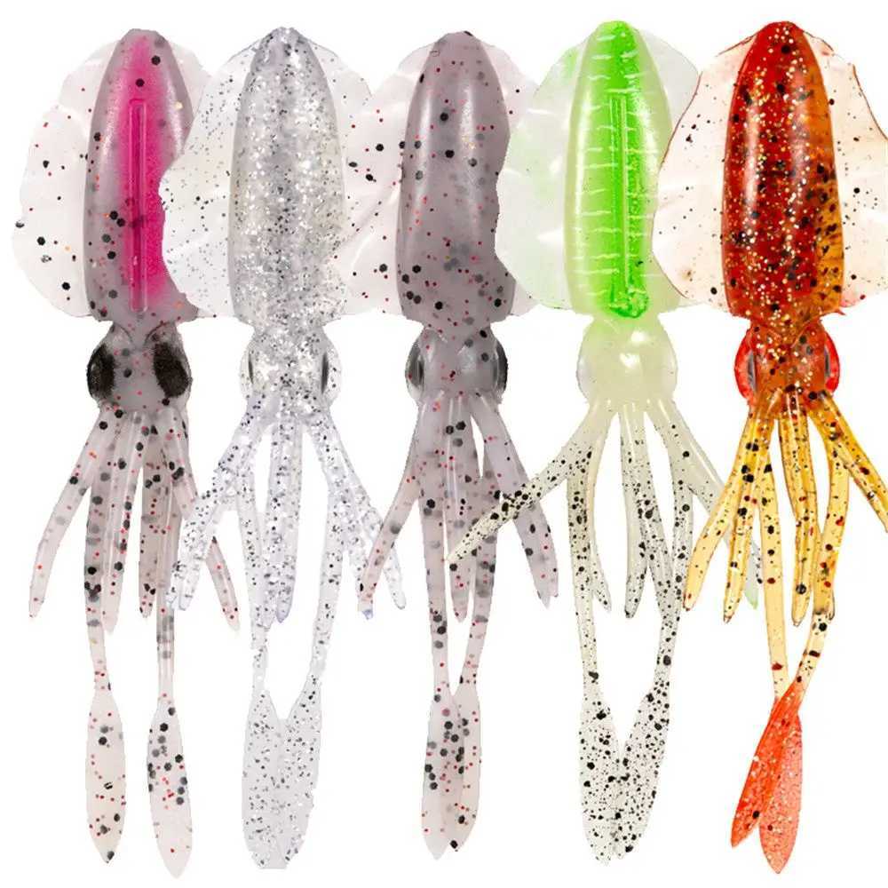 1Pcs 10/12/15cm Soft Fishing Lure 5 Color Silicone Swimbait Fishing Bait Artificial Squid Baits AccoriesXJ241128