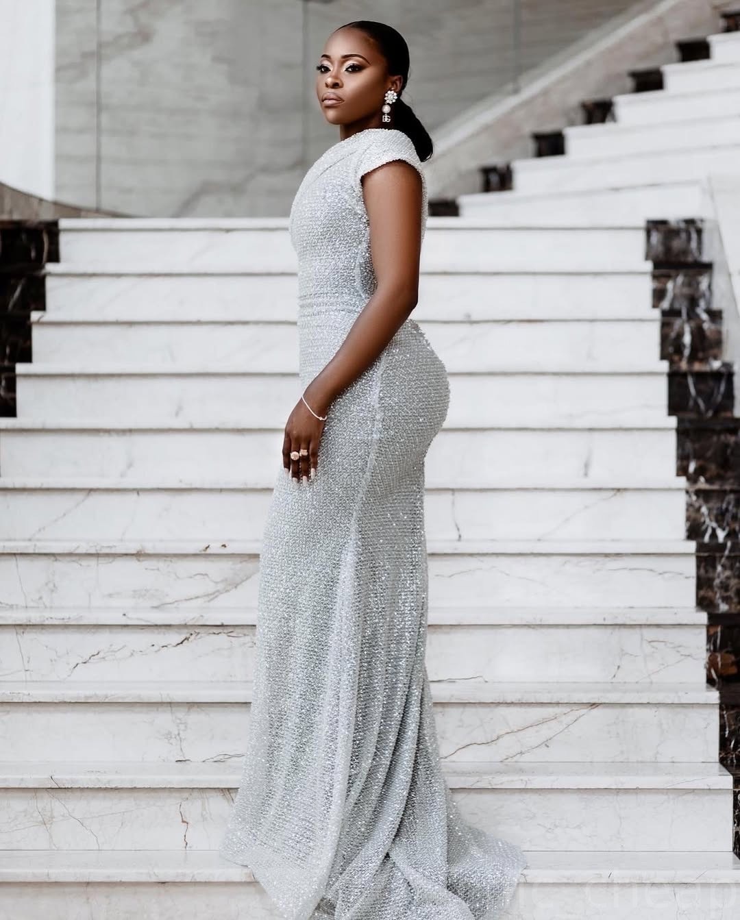 Silver Mermaid Prom Dresses 2025 Two Pieces Sequined Satin One Shoulder Evening Formal Party Second Birthday Engagement Gowns Plus Size Dress For Spec