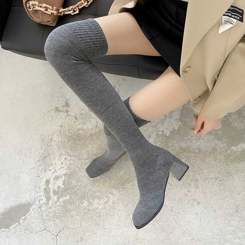 High Quality Sock Wens Over the knee Elegant Wan Sexy Tights Chunky H Autumn Winter Knitting Lg Boot T241206