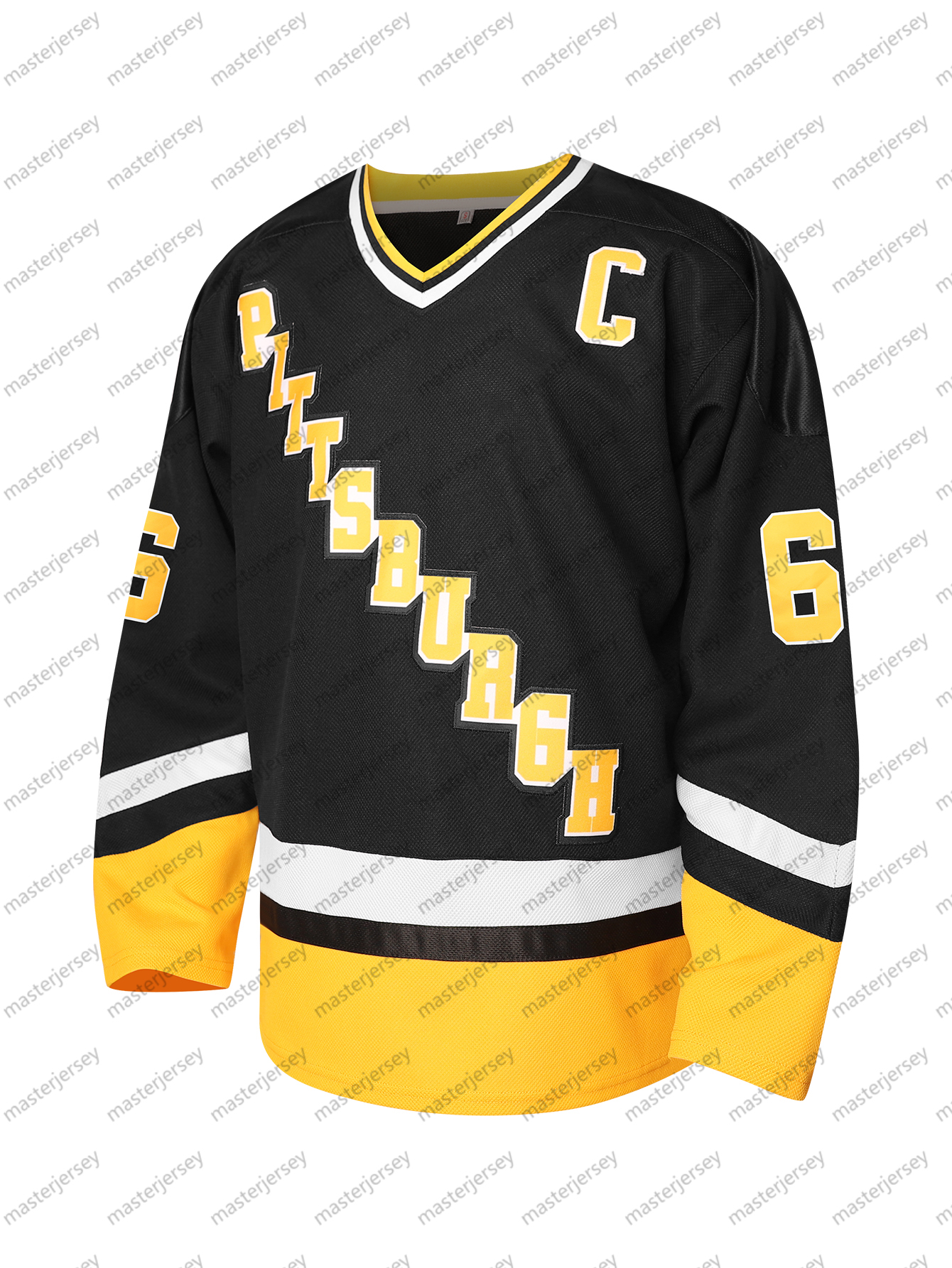 #66 LEMIEUX Men's Ice Hockey Jersey - V-Neck, Embroidered Letter & Number Design, Polyester, Machine Washable - Perfect for Sports & Casual Wear