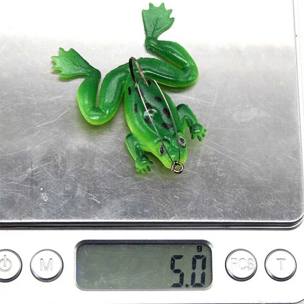 1pc Soft Lures 3D Eyes Artificial Silicone Frog Bait With Hook For Catfish Perch Bass Pike Fishing TackXJ241128