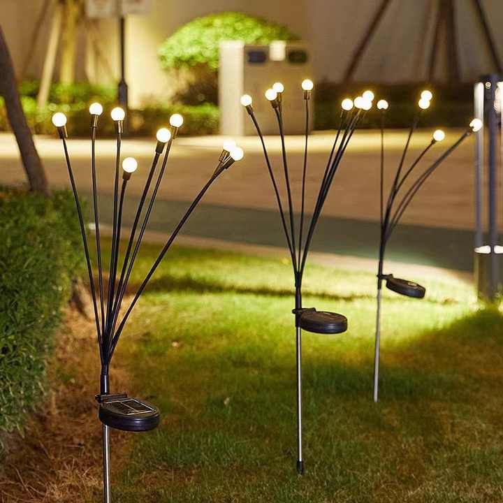 LED Solar Firefly Light String for Outdoor Courtyard - Ground-Inserted Atmosphere Lighting