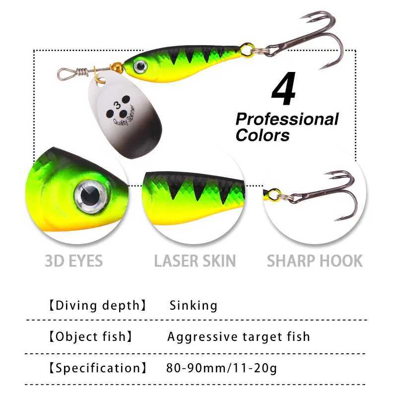 Fishing Lures 11g 15g 20g Rotating Metal Fishing Hard Artificial Hard Baits Crap Bass Pike Fishing Tack Bionic Crank LuresXJ241128