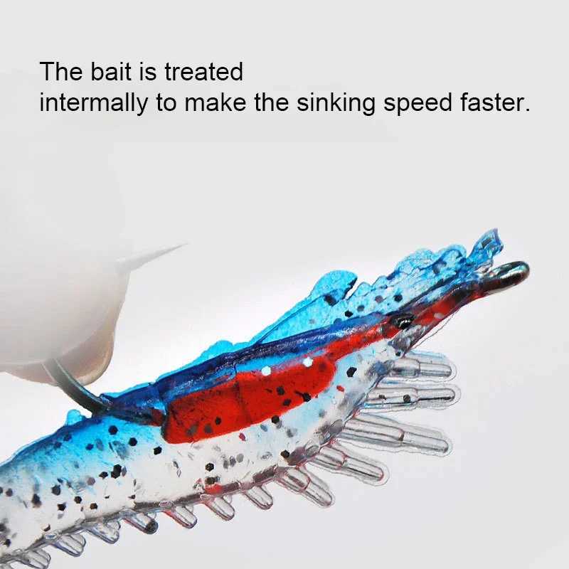 4pcs Realistic Luminous Soft Shrimp Shaped Artificial Simulation Fishing Lures with Sharp Hooks Fishing AccoriesXJ241128