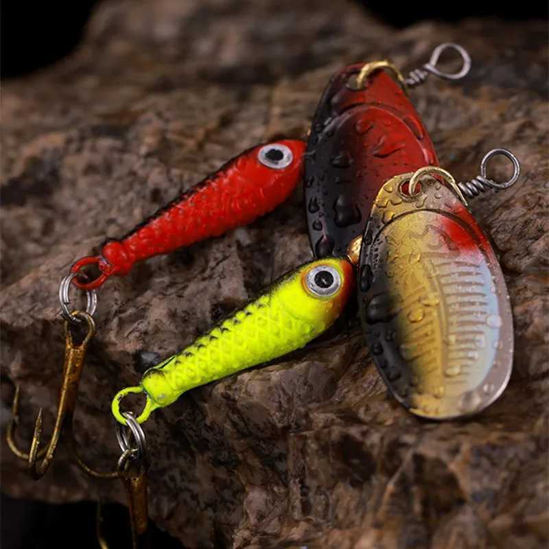 Rotating Metal Spinner Fishing Lures 9.1g 7cm Sequins Iscas Artificial Hard Baits Crap Bas Hook Tack AccoriesXJ241128