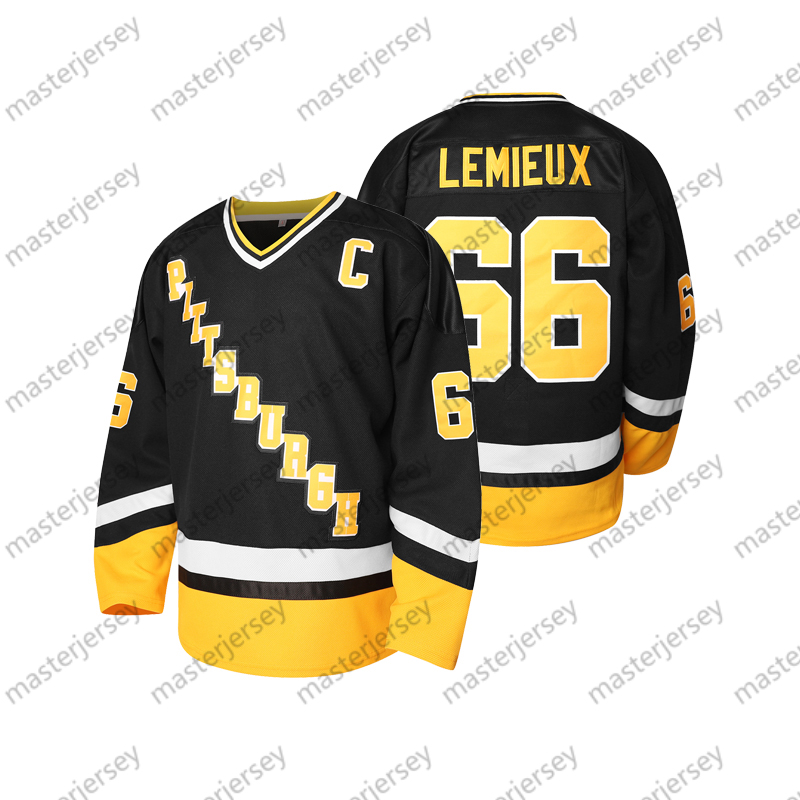 #66 LEMIEUX Men's Ice Hockey Jersey - V-Neck, Embroidered Letter & Number Design, Polyester, Machine Washable - Perfect for Sports & Casual Wear