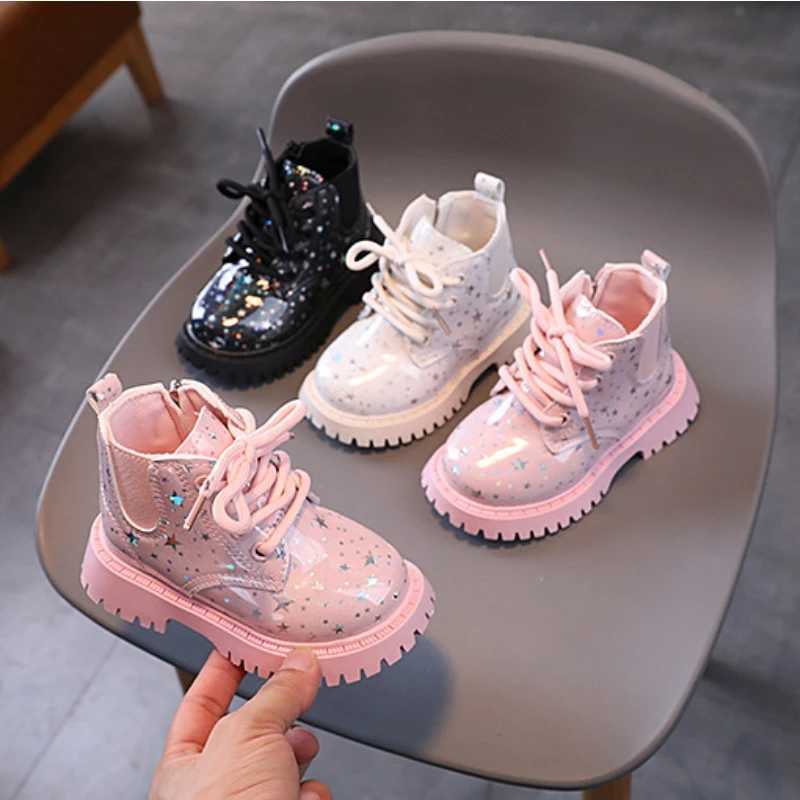 Soft Soled Girl Boots Fashion Versatile Girls Shoes Casual Simple Ankle Boot Star Princess Comfort Child Shoe Unisex Short BootXJ241206