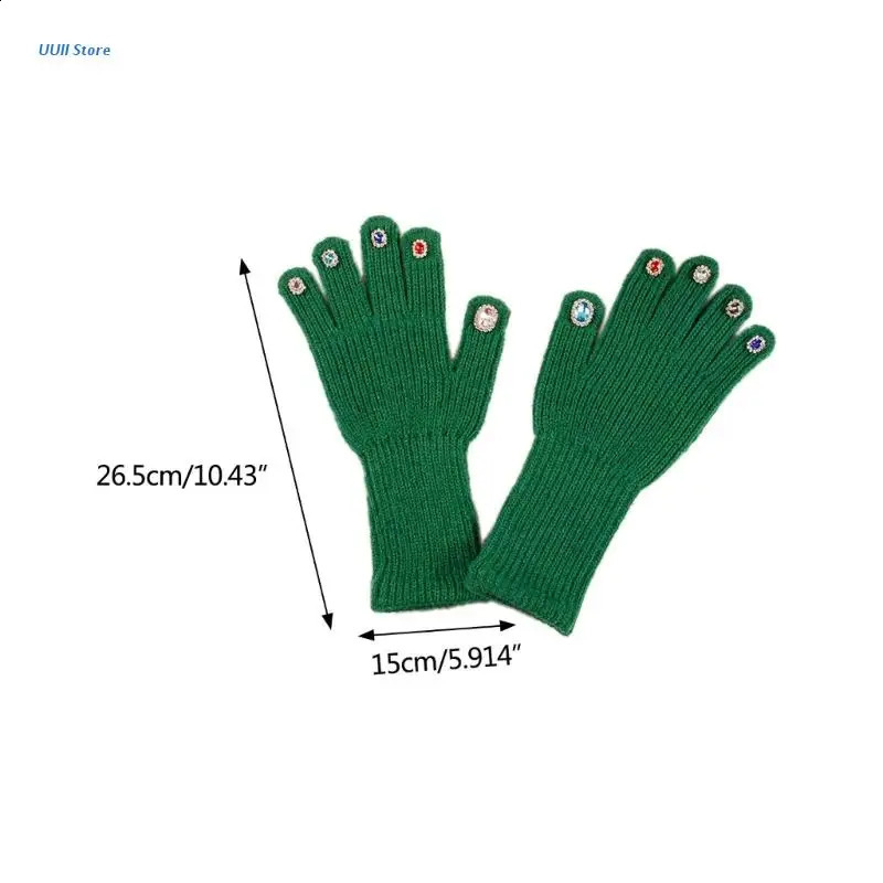 Neutral Gemstones Adult Gloves Youth Gloves Winter Warm Gloves Full Finger Warm Gloves Touch Screen Youth Gloves 241206