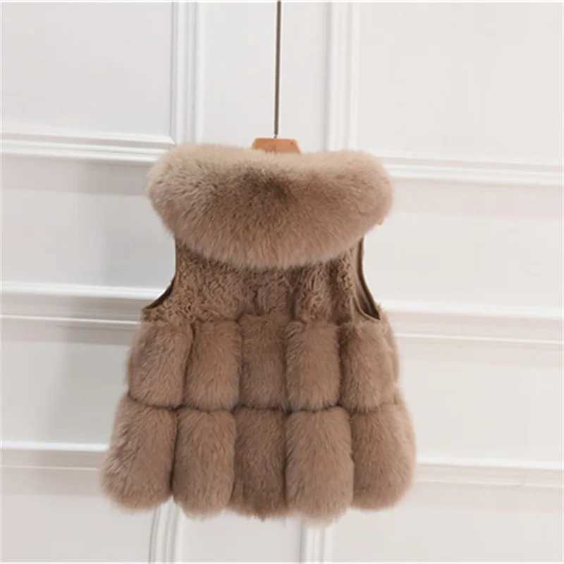 Fur Vest Fe Short 2021 New Casual Korean Fashion Fur One Piece Imitation Fur Hooded Vest Thin Waistcoat High QualityXJ241206