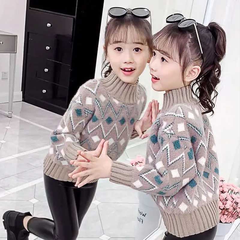 Cardigan Girls sweaters thickened wool and autumn 2023 winter new childrens clothing fashion girls baby sweaters 4 5 6 7 8 9 10 12 Q241205