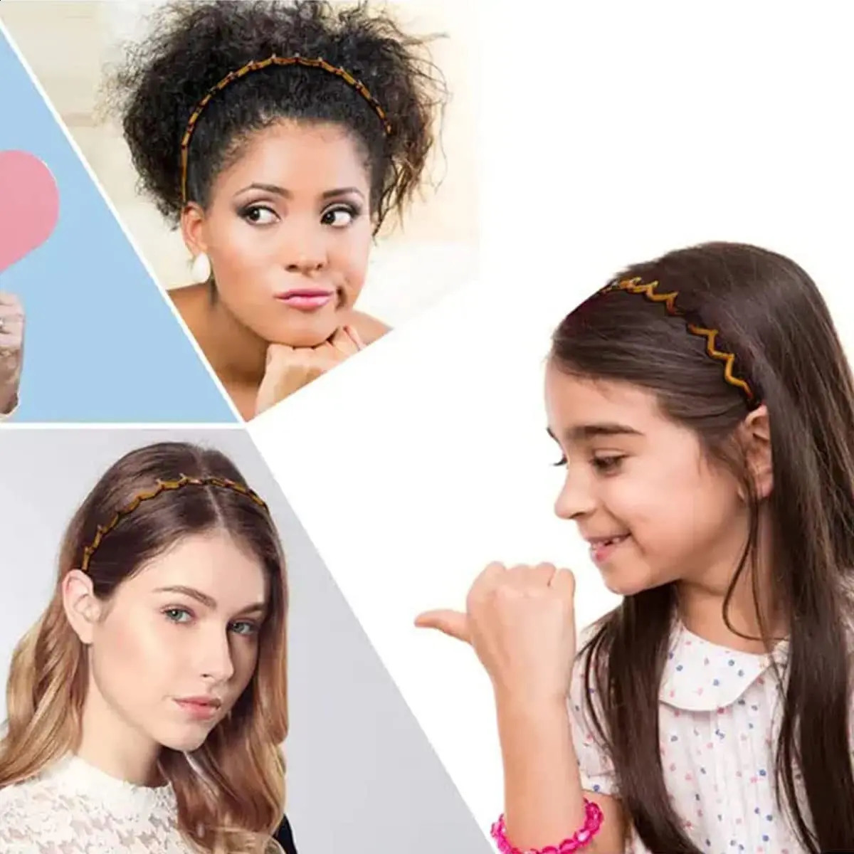 Korean Women Hair Comb NonSlip Headband Plastic U Shape Hoops Fixed Teeth Fluffy Top Bands Headwear Accessories 241122