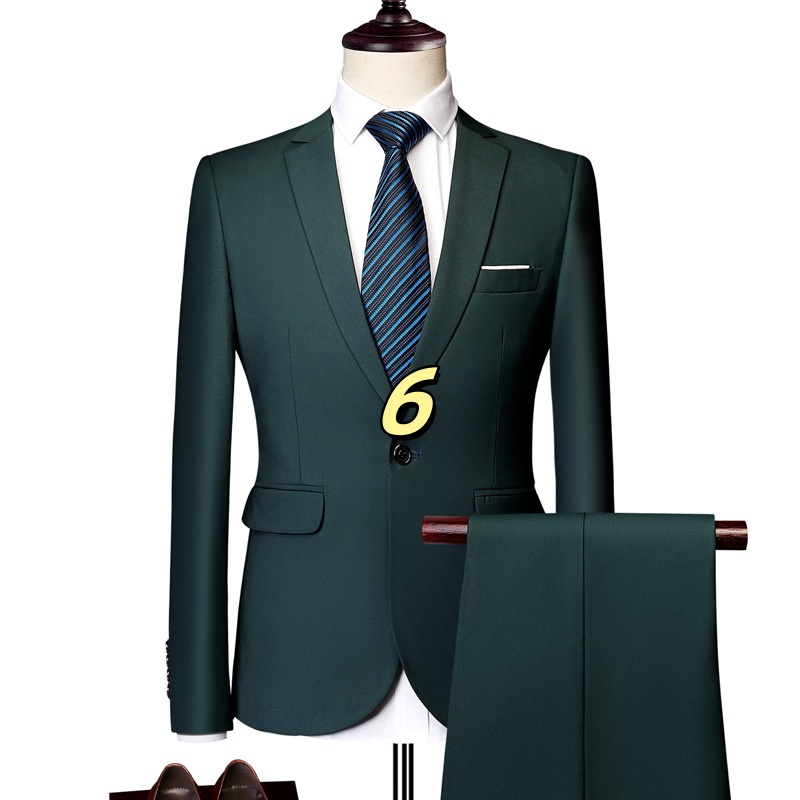 3129 New full suit men's handsome thin dress groom wedding